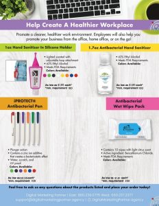 Product flyer - customized sanitizers